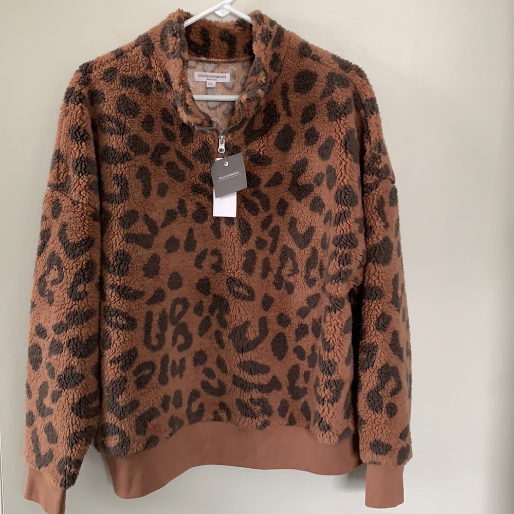 NWT Sherpa Fleece Quarter-Zip Sweatshirt